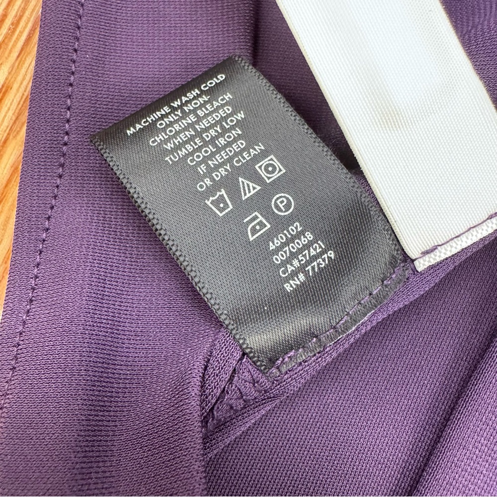 Ann Taylor Long Sleeve V-Neck Wrap Dress Eggplant/Purple Size 6 NWT - Picture 8 of 10